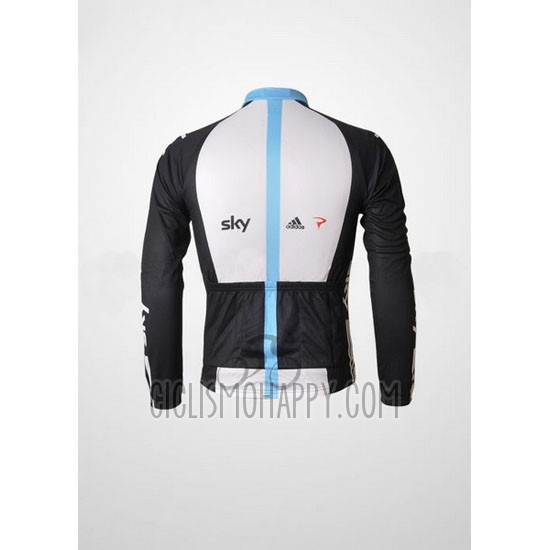 Sky Cycling Jersey Bib Tight 2011 Long Sleeve Black and Blue